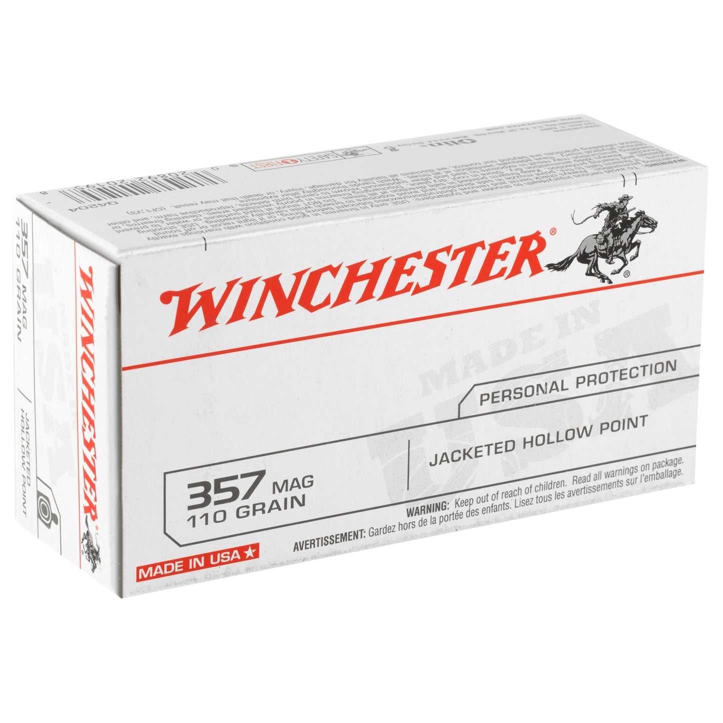 Winchester Ammunition, USA, 357 MAG, 110 Grain |JHP |  (50 Round Box)