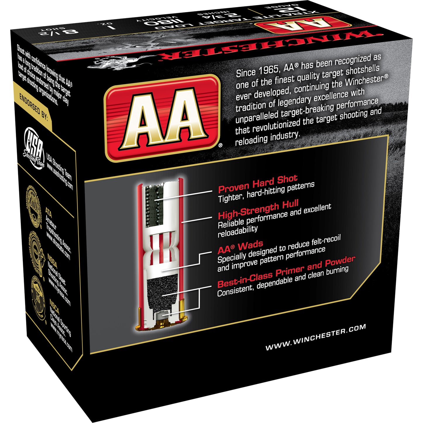 Winchester Ammunition, AA Xtra-Light, 12 Gauge 2.75", #8, 1 oz, Shotshell  (25 Round Box)