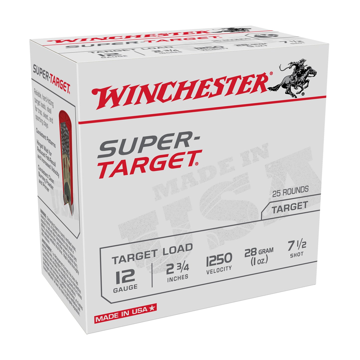 Winchester Ammunition, SUPER-TARGET, TARGET LOAD, 12 Gauge 2.75", #7.5, 1 oz, Shotshell  (25 Round Box)