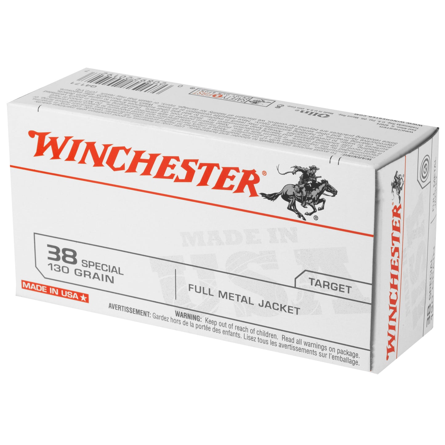 Winchester Ammunition, USA, 38 Special, 130 Grain | FMJ |  (50 Round Box)