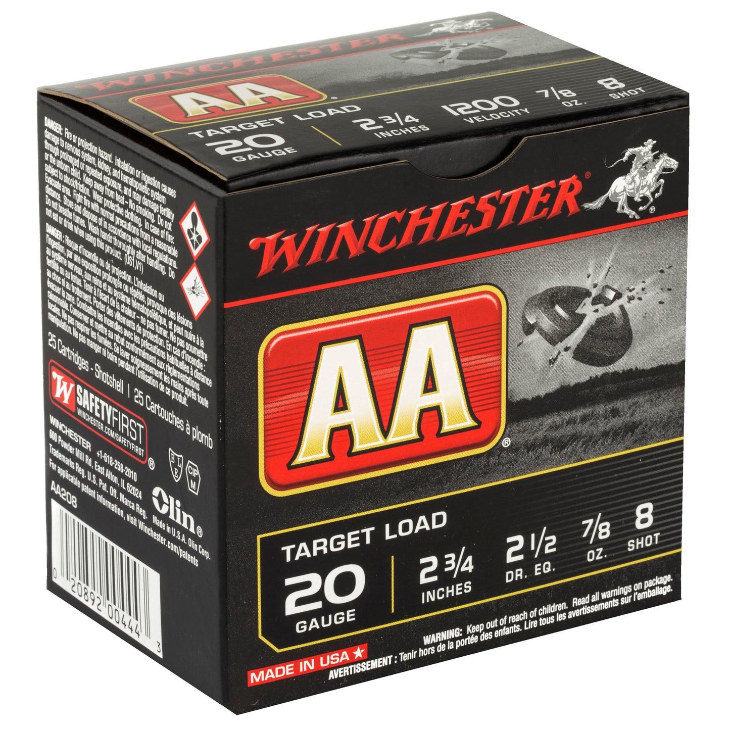 Win Aa 20ga 2.75" #8 25/250