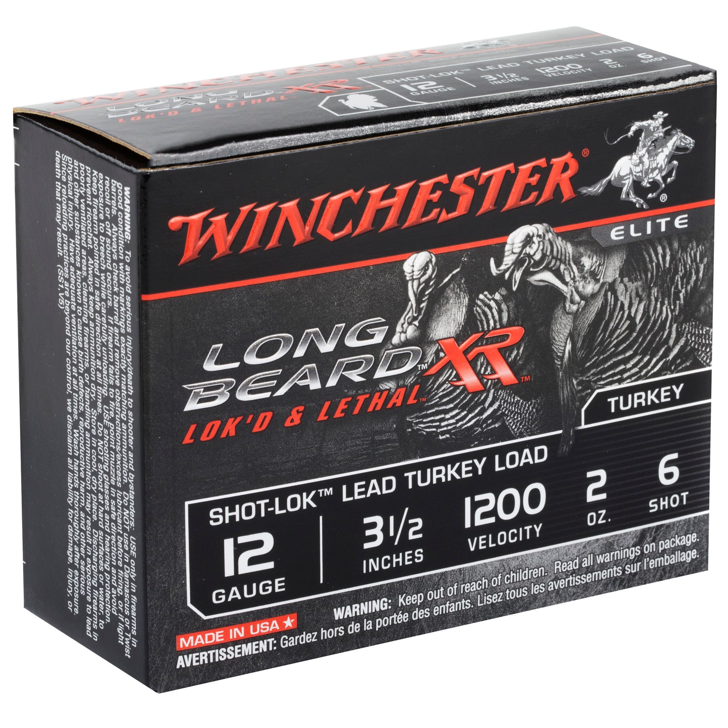 Winchester Ammunition, Long Beard XR, 12 Gauge, 3.5" Chamber, #6, 2 oz, Shotshell Shot-Lok with Lead Shot  (10 Round Box)