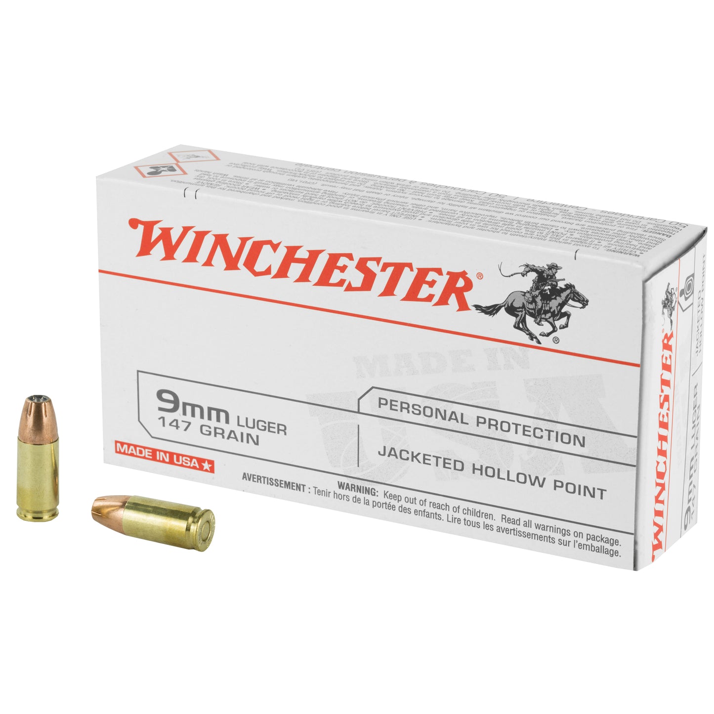 Winchester USA 9mm 147 Grain |JHP|  (50 Round Box)