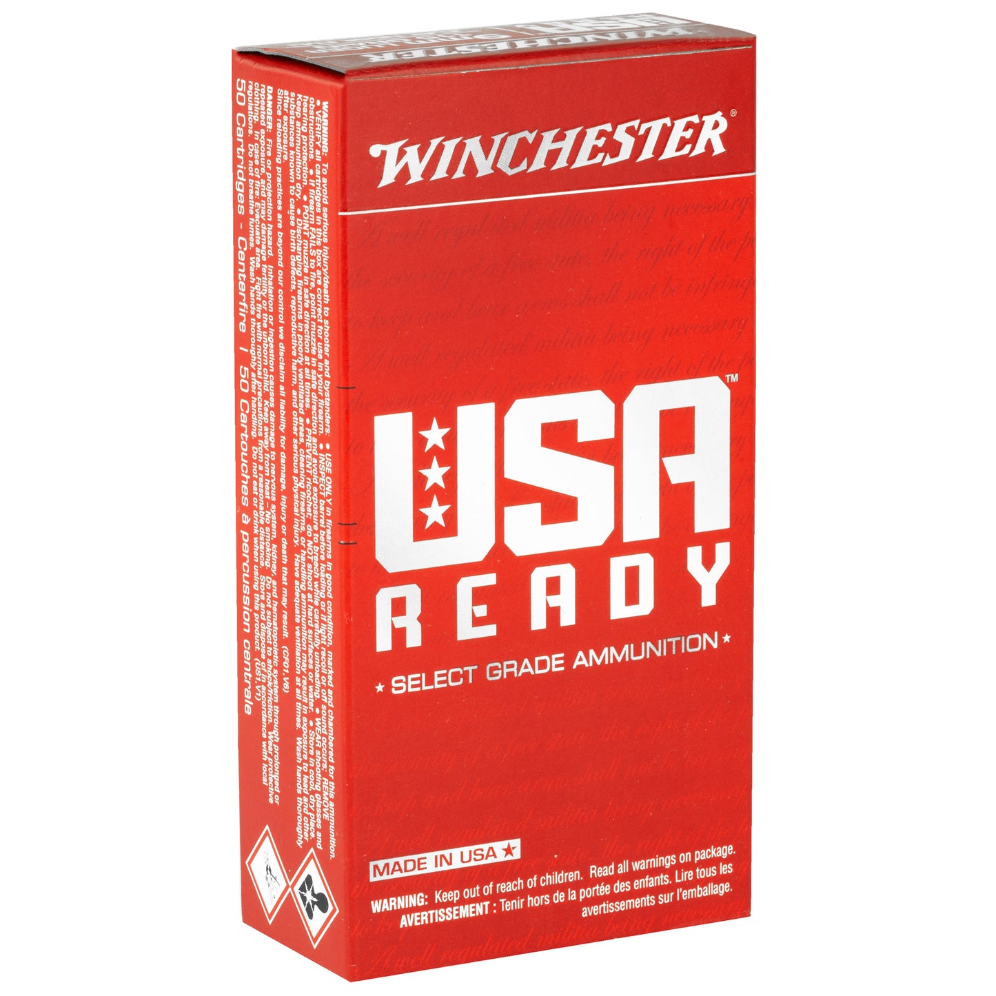 Winchester Ammunition, USA Ready, 9MM, 115 Grain | FMJ |  (50 Round Box)