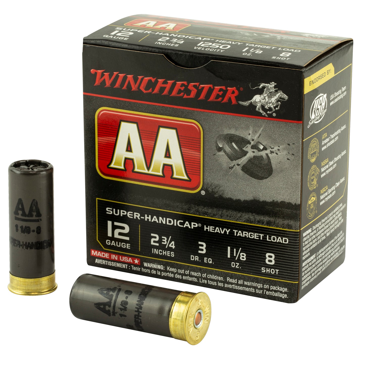 Win Aa Sh 12ga 2.75" #8 25/250