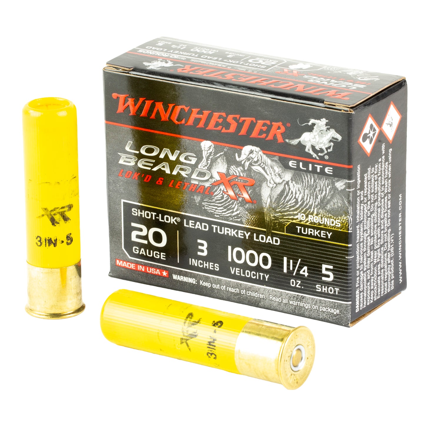 Winchester Ammunition, Long Beard XR, 20 Gauge, 3", #5, 1 1/4 oz, Shotshell, Shot-Lok with Lead Shot  (10 Round Box)