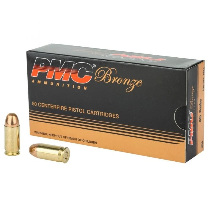 PMC Bronze .45 ACP Handgun Ammo - 230 Grain | FMJ (50 Round Box)