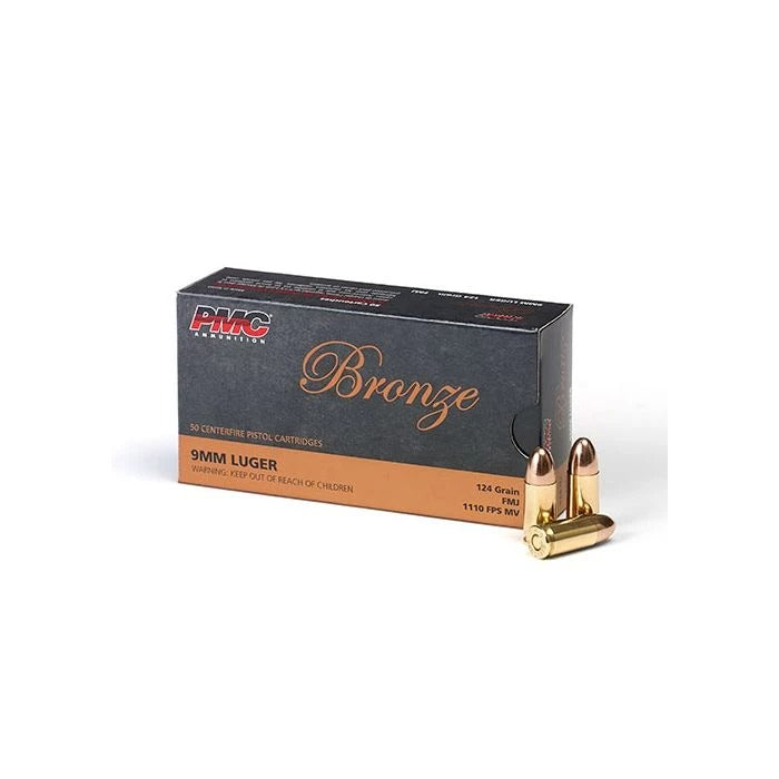 PMC Bronze 9mm Luger Handgun Ammo - 124 Grain | FMJ