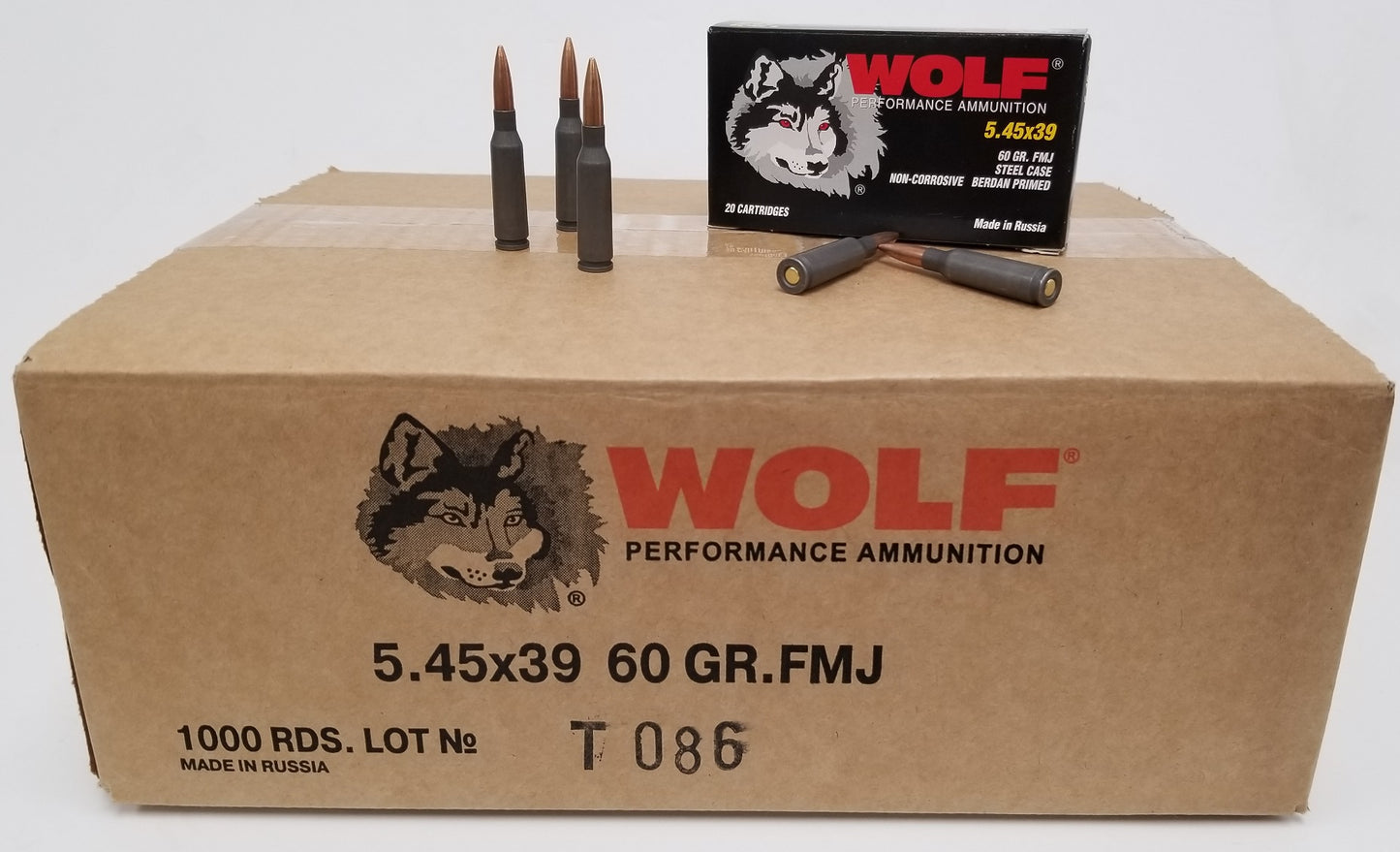 Wolf Steel Case 5.45x39 Rifle Ammo- 60 Grain | FMJ | 1000rd Case