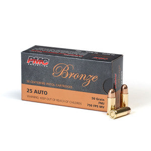 PMC Bronze .25 ACP Handgun Ammo - 50 Grain | FMJ