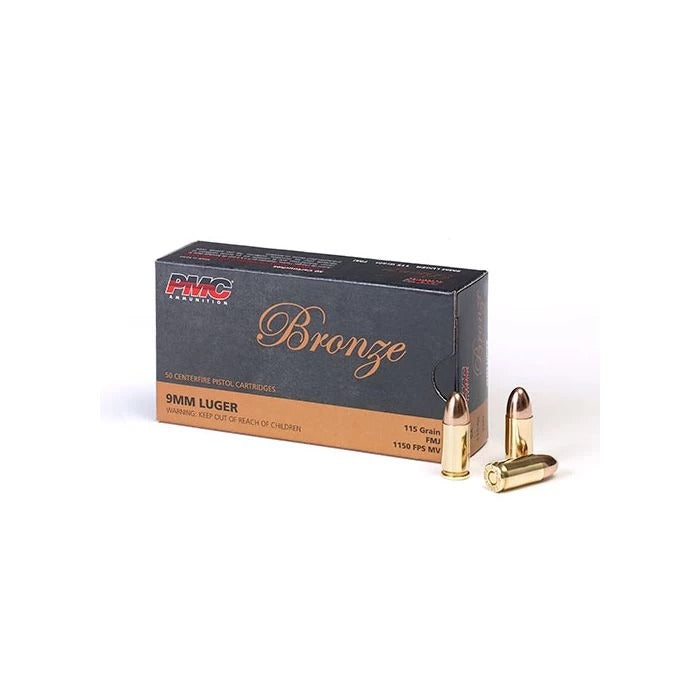 PMC Bronze 9mm Luger Handgun Ammo - 115 Grain | FMJ