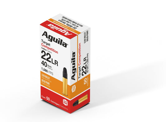 Aguila Ammunition .22 Target Rifle Ammo - 40 Grain | Solid Point | (50 Round Box)