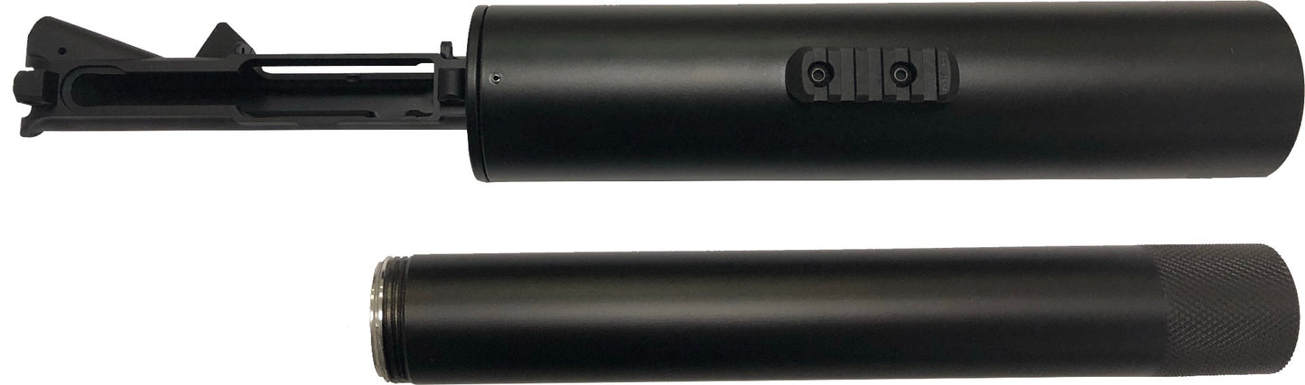 F5 MFG Soda Can Launcher - Black | Picatinny Rail | Includes Golfball/Net/Smoke Canister attachment