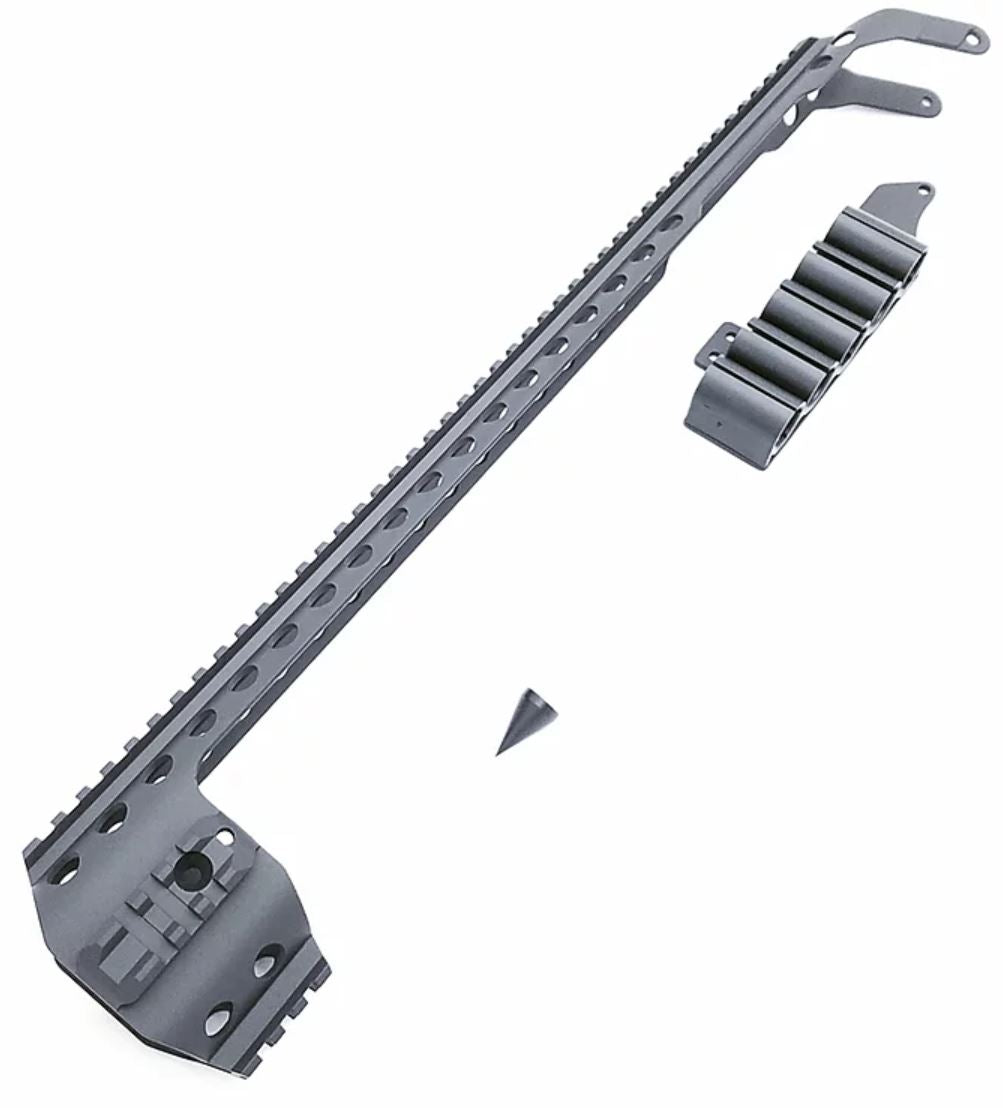 Black Aces Tactical Rail Kit - Black | Quad Rail | Side Shell Holder | Fits Mossberg Shockwave