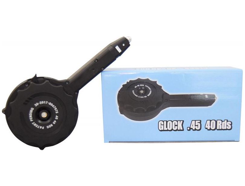 RWB .45ACP Drum Magazine - 40rd | Gen 2 | Fits all double stack Glock .45 Caliber Pistols