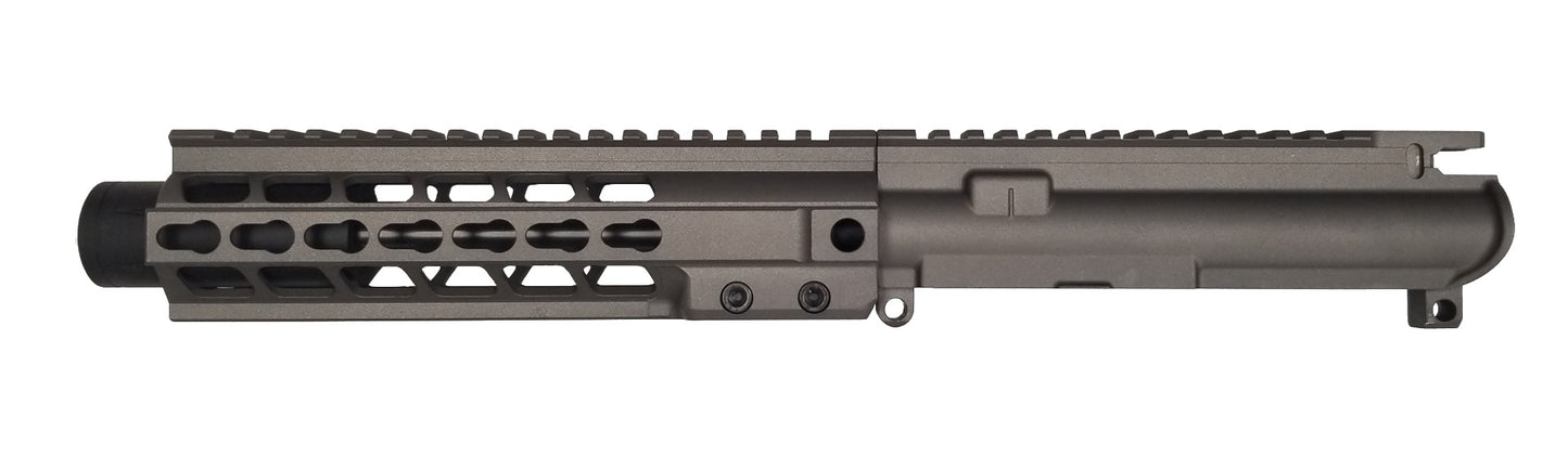 Brigade MFG AR9 Upper Assembly - Tungsten | 9mm | 9" Barrel | 8" Brigade U-LOK Rail | w/ Mini Can | w/o BCG or Charging Handle