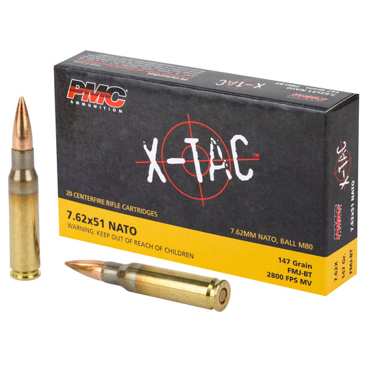 PMC X-TAC 7.62NATO Rifle Ammo - 147 Grain | FMJ-BT