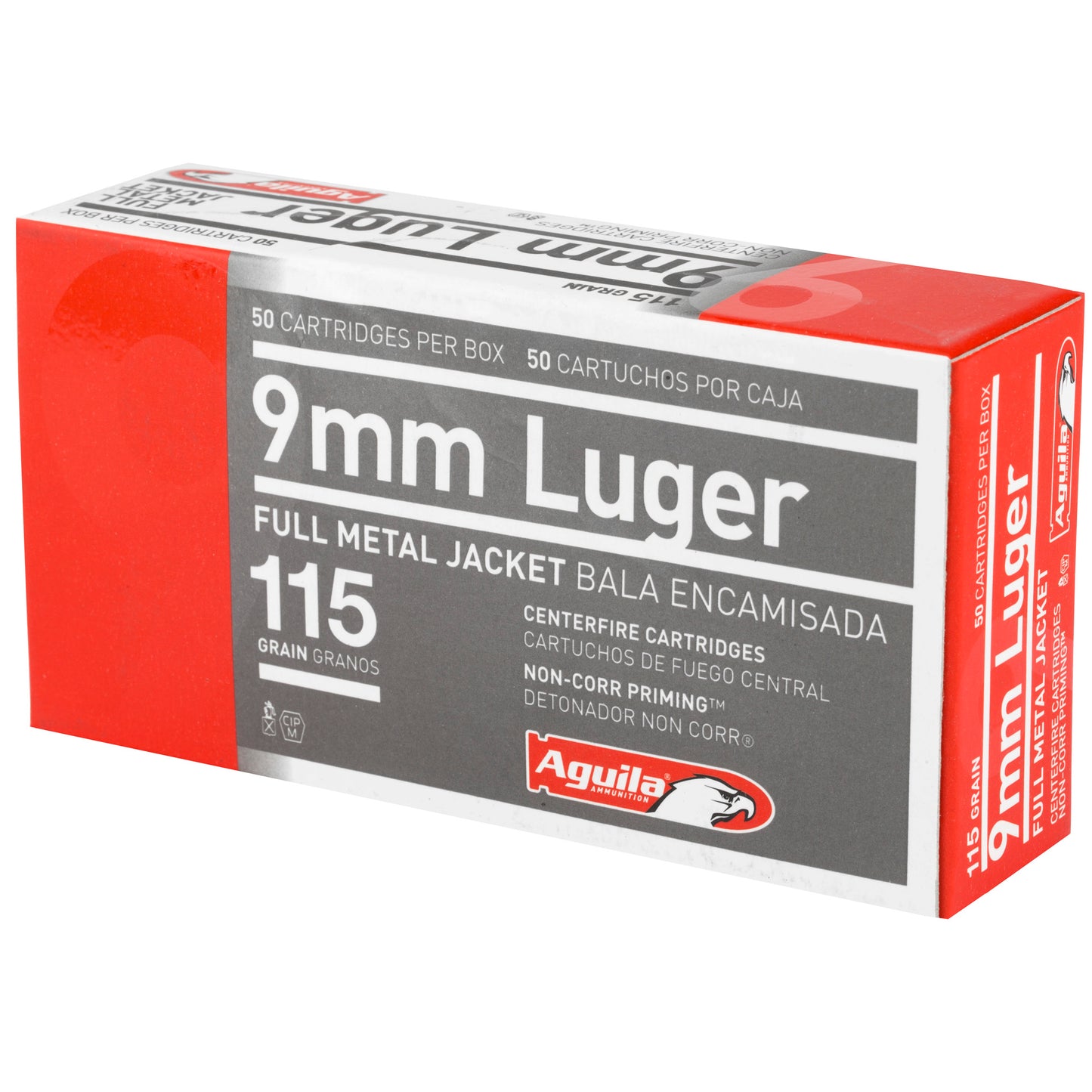 Aguila, 9mm Luger, 115 Grain, Full Metal Jacket, FMJ (50 Round Box)