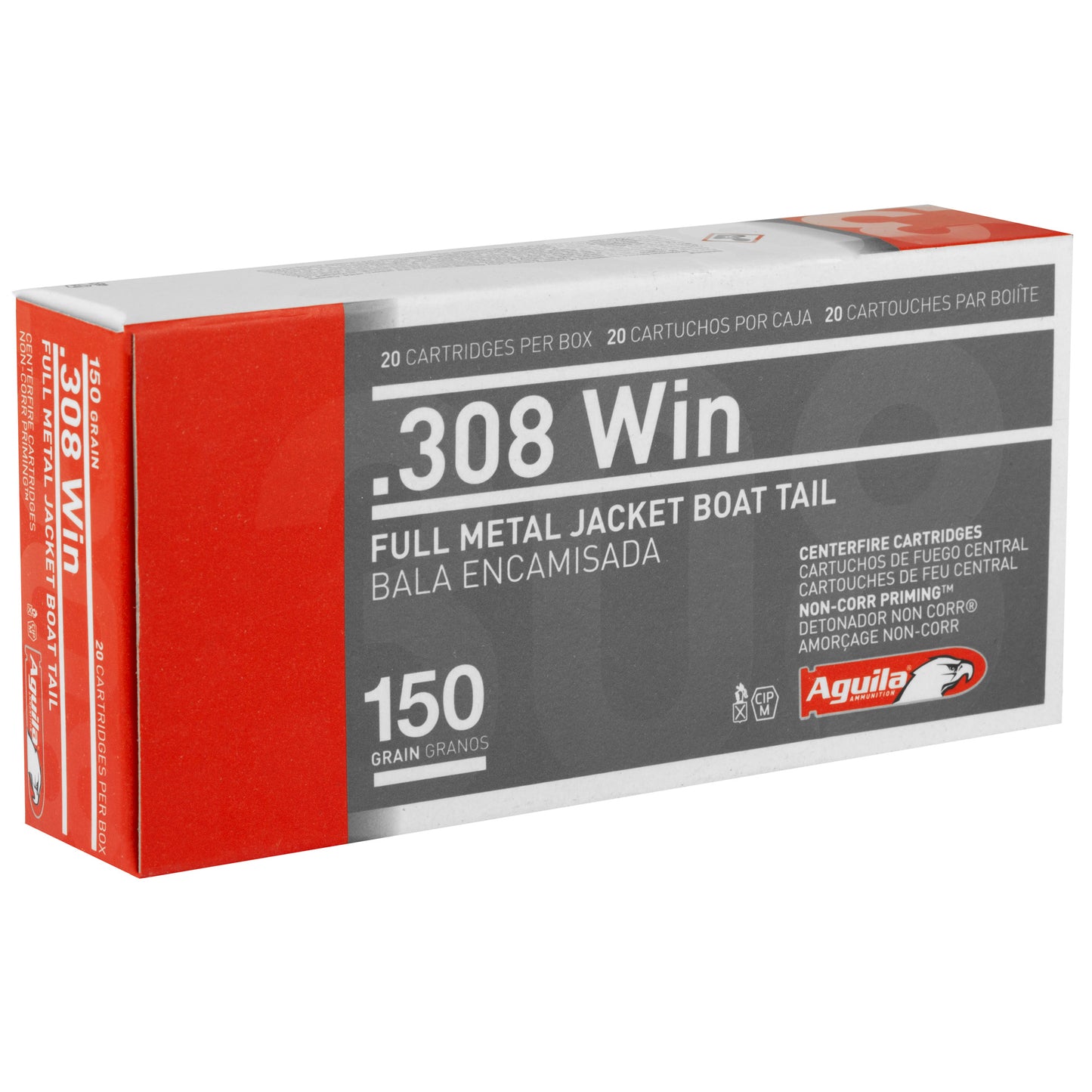 Aguila 308 Winchester 150gr Full Metal Jacket Boat Tail 20Round Box