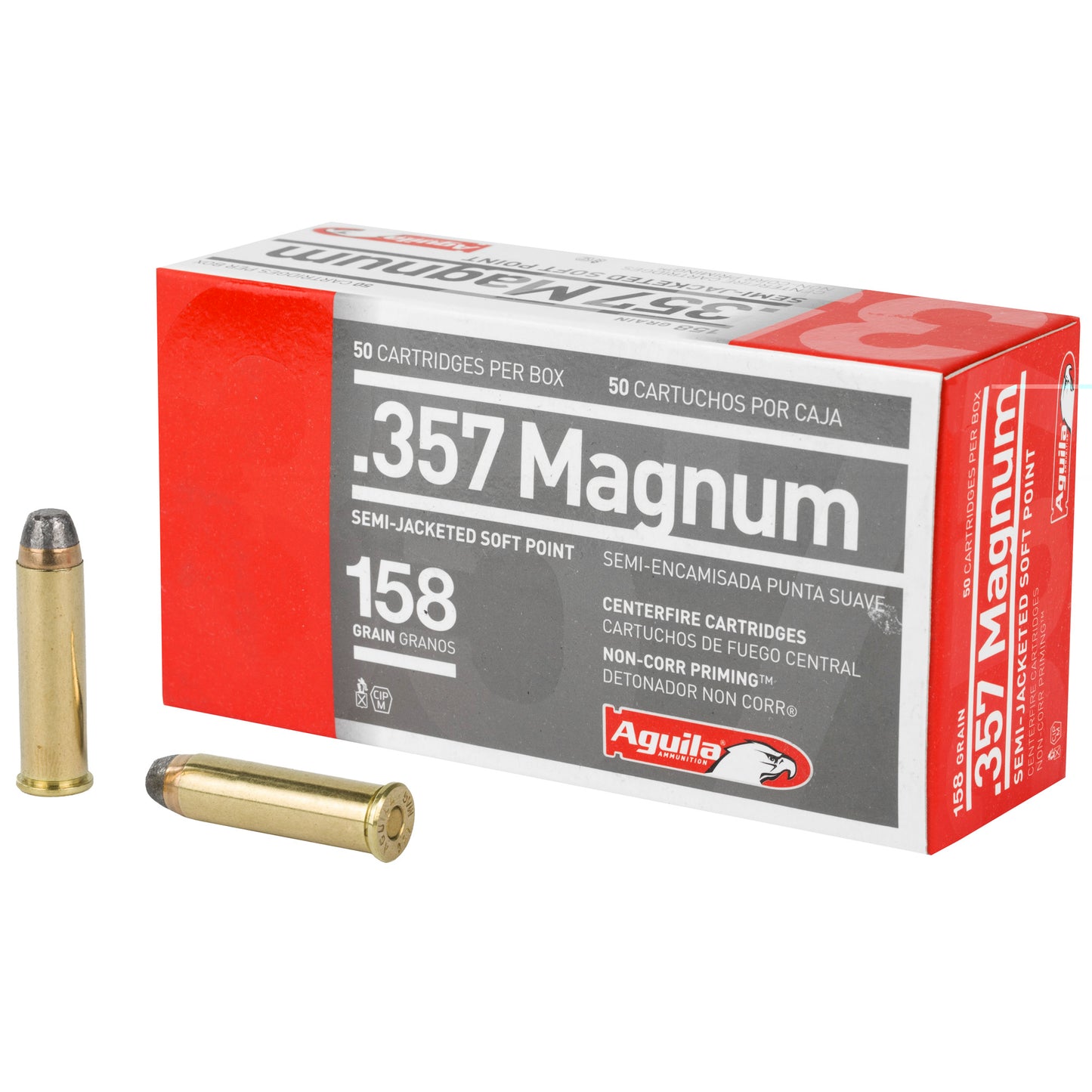 Aguila, .357 Magnum, 158 Grain | Semi Jacketed Soft Point, SJSP | 50 Rounds per Box