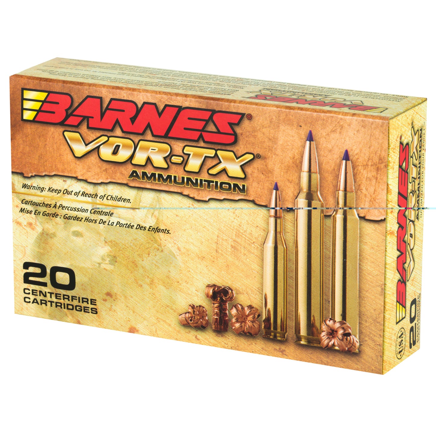 Barnes, VOR-TX, 25-06 Rem, 100 Grain, Tipped Triple Shock X, Lead Free  (20 Round Box)