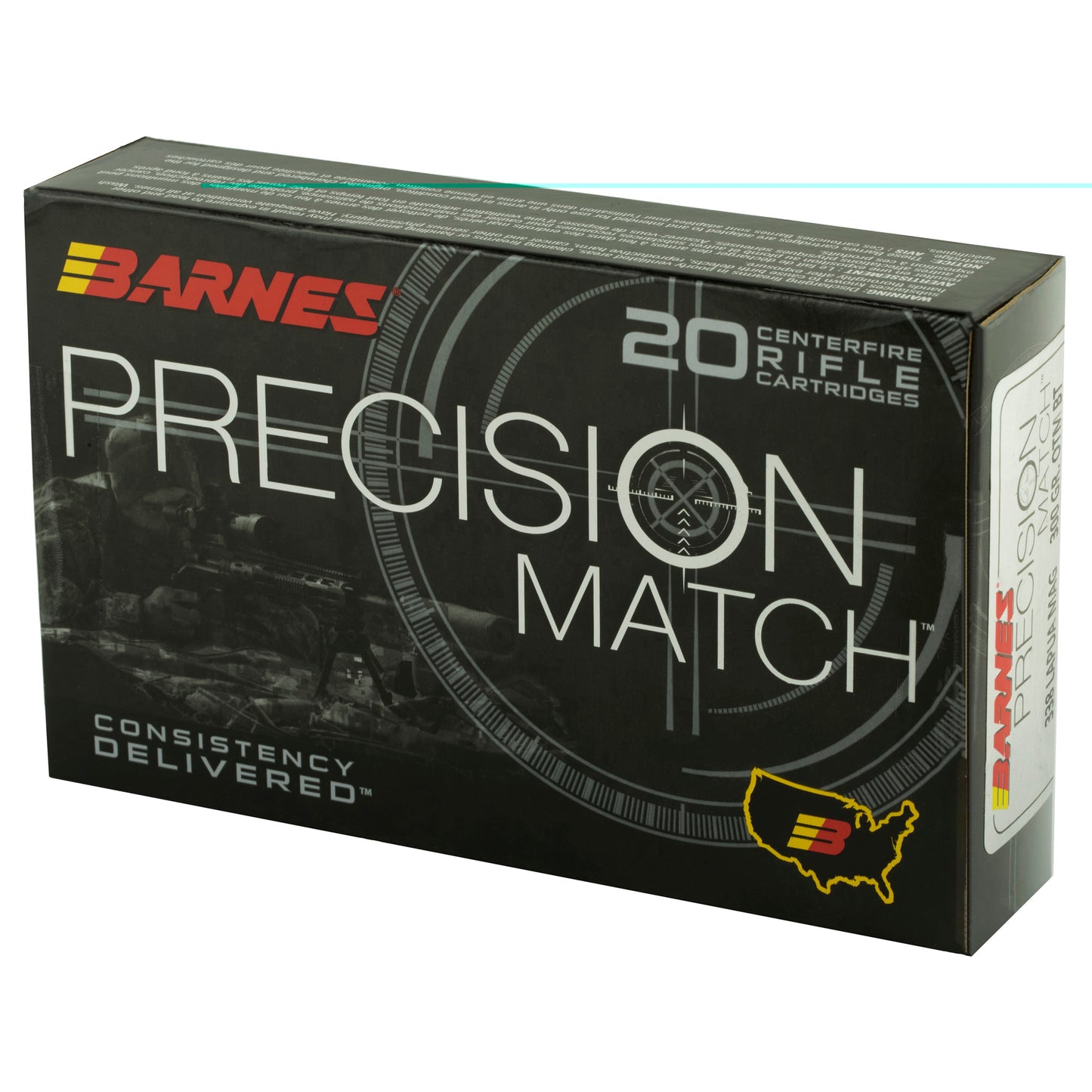 Barnes Precision Match 338 Lapua 300Gr (20 Round Box)