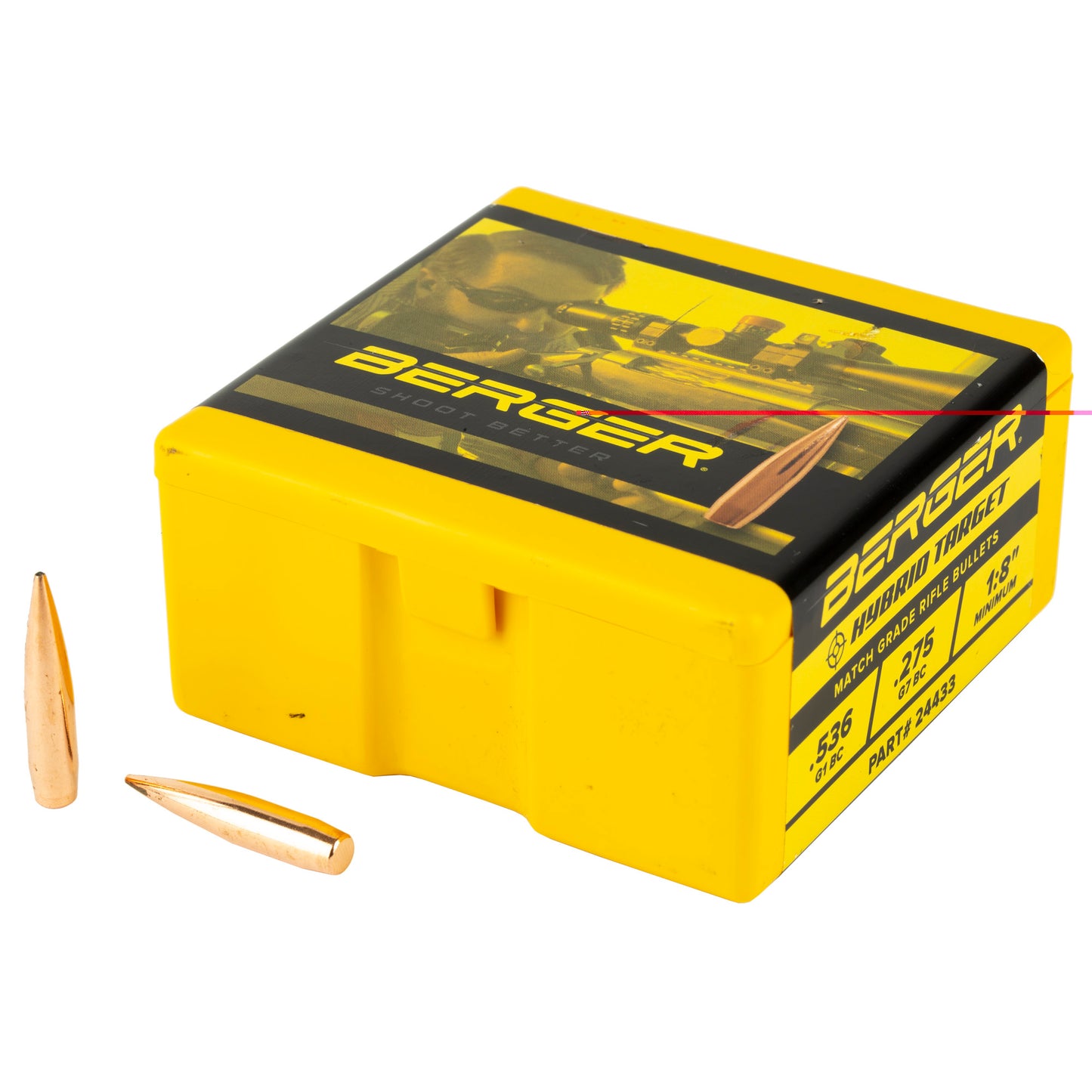 Berger Bullets, Hybrid Target, 243 Diameter, 6MM/243 Winchester, 105 Grain | BTHP |  (100 Round Box)