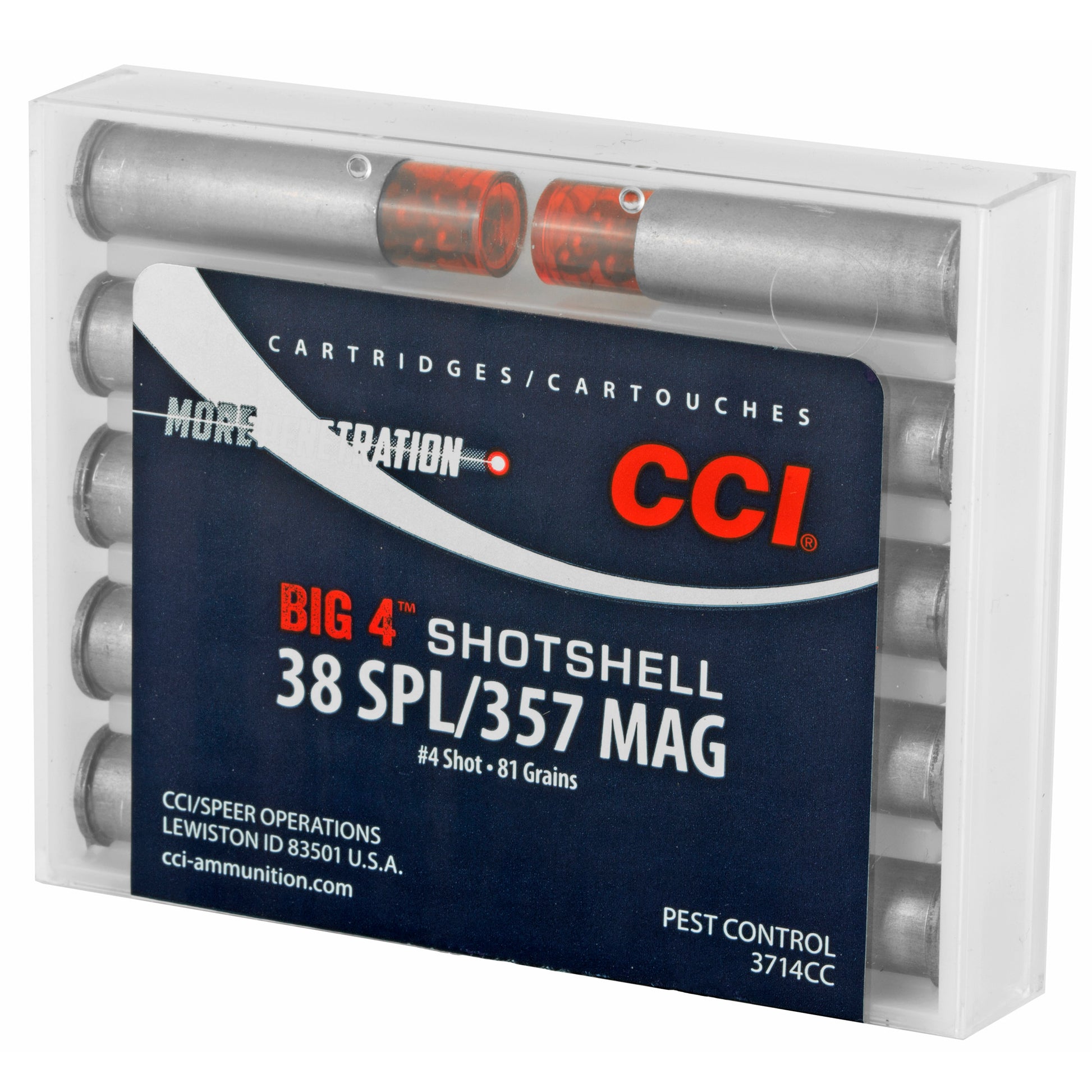 CCI 38 Special/357 Magnum Big 4 Shotshell, Pest control, 84grain, #4 shot, 10 Rounds per Box