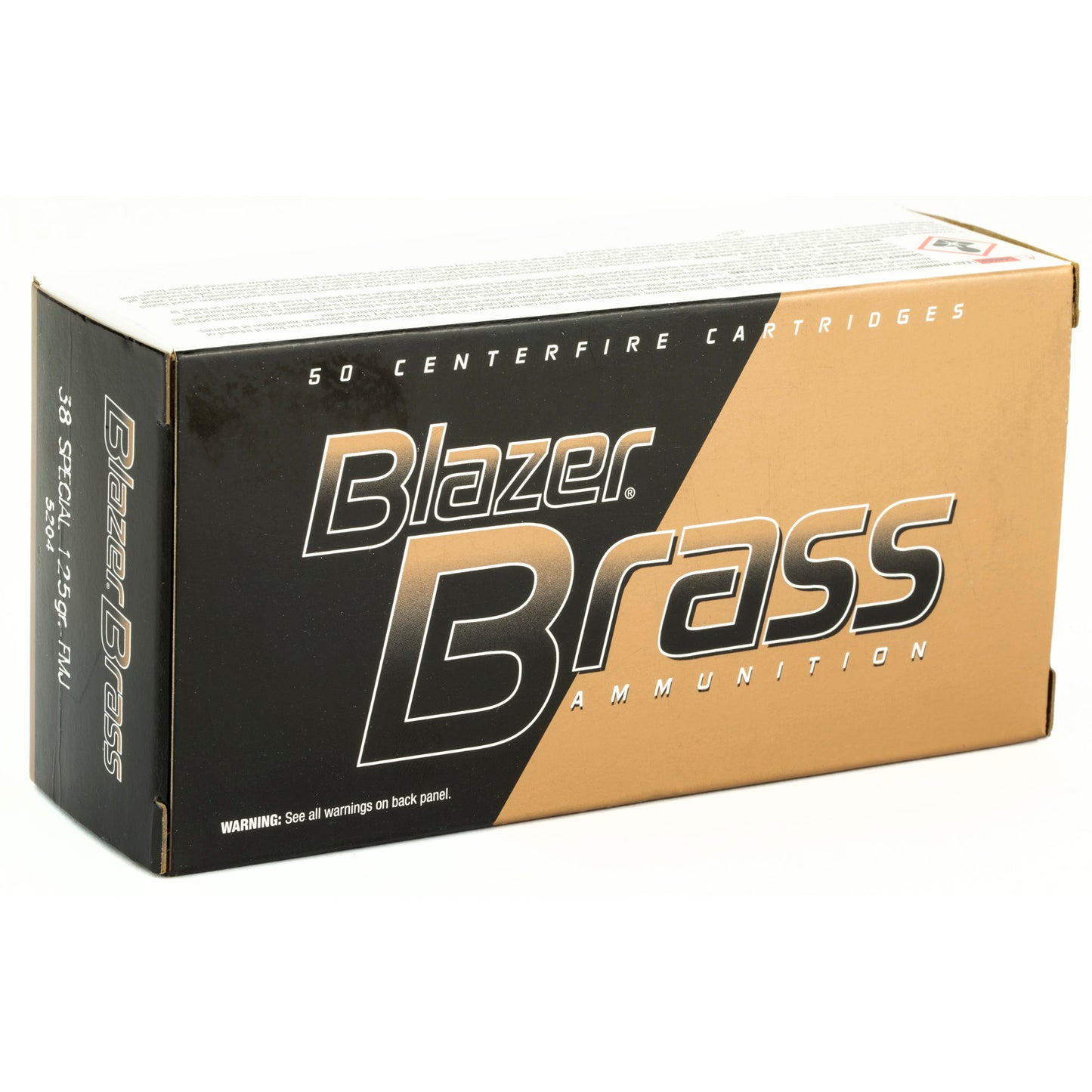 Blazer Ammunition, Blazer Brass, 38 Special, 125 Grain | FMJ |  (50 Round Box)