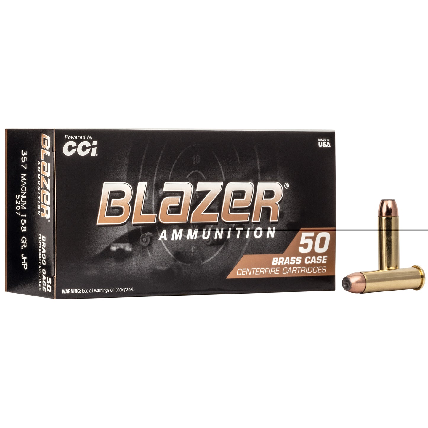 Blazer Brass, .357 Magnum, 158grain | Jacketed Hollow Point, JHP | 50 Rounds per Box