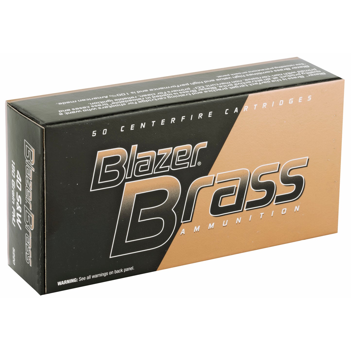 Blazer Ammunition, Blazer Brass, 40 S&W, 180 Grain | FMJ |  (50 Round Box)