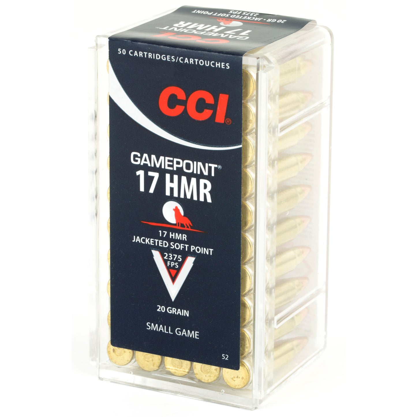 CCI Ammunition, Gamepoint, 17HMR, 20 Grain, Jacketed Soft Point  (50 Round Box)