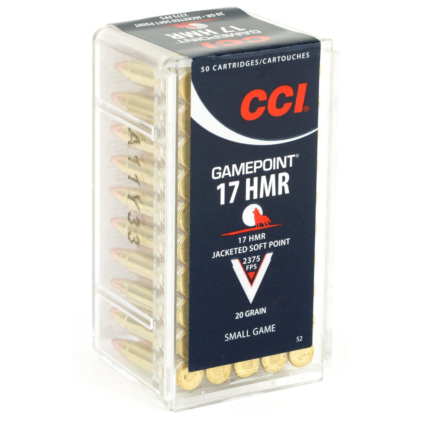 CCI Ammunition, Gamepoint, 17HMR, 20 Grain, Jacketed Soft Point  (50 Round Box)