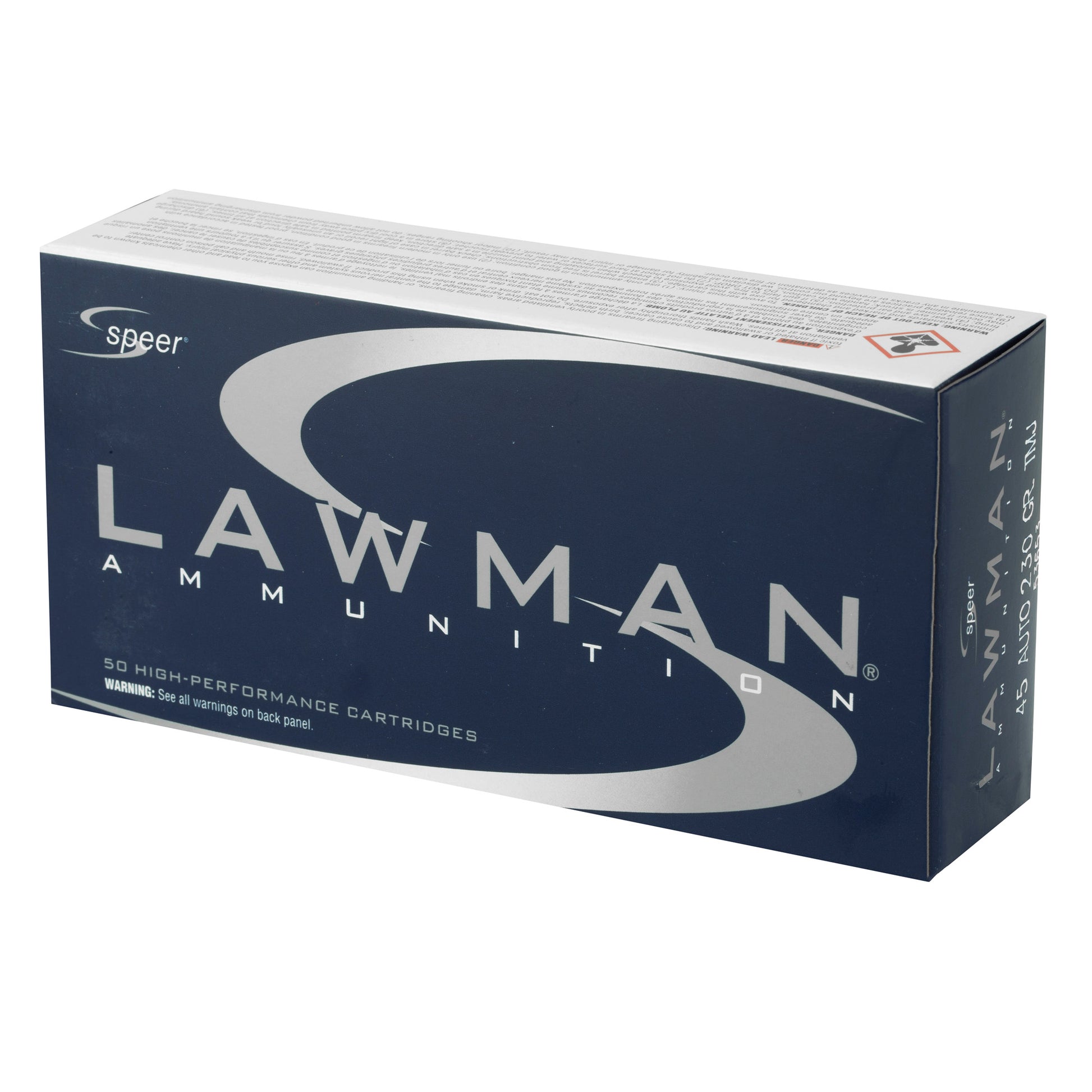 Speer, Lawman Ammunition, .45 Auto, 230 Grain | Total Metal Jacket, TMJ | 50 Rounds per Box