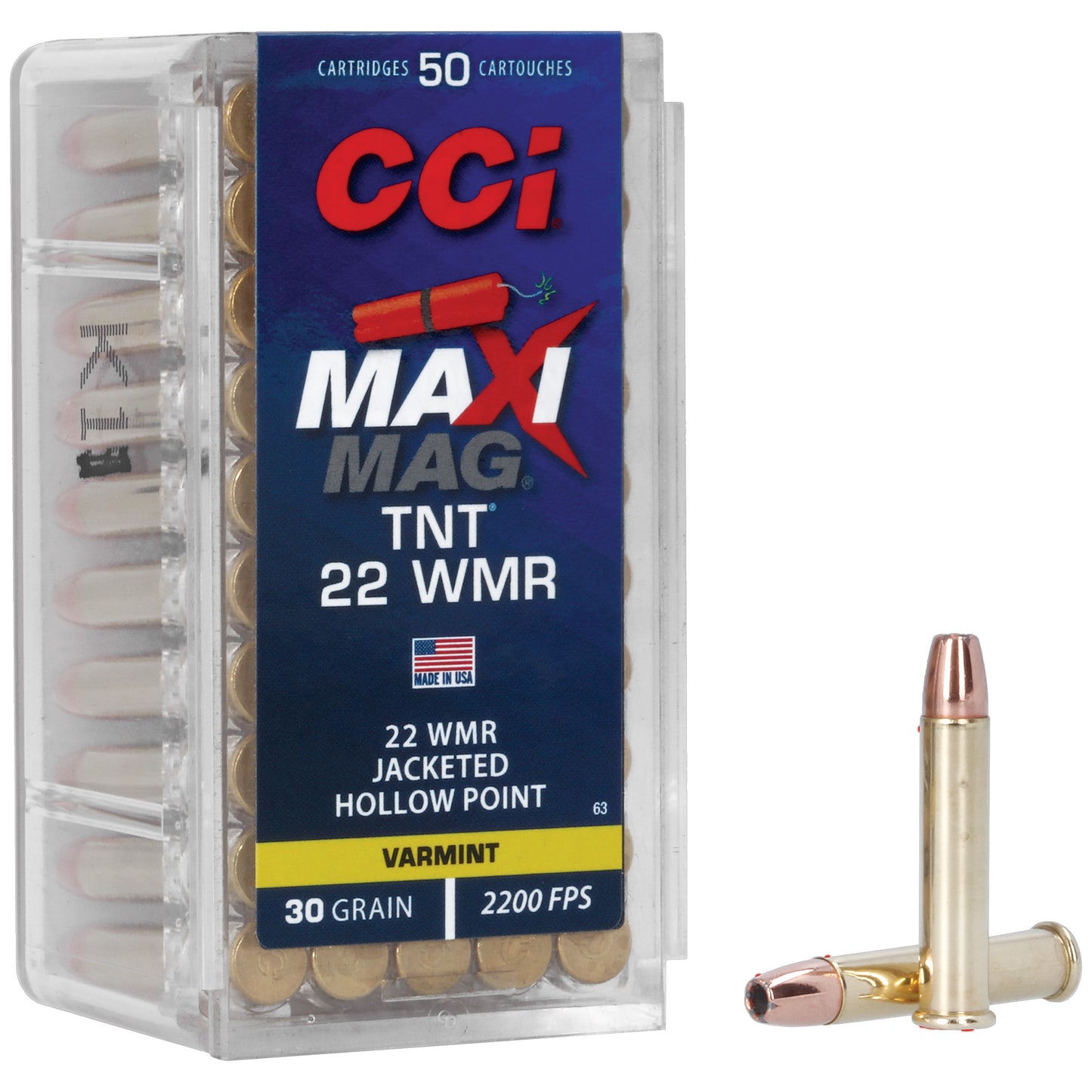 CCI 22 WMR TNT Maxi-Mag, 30Gr  (50 Round Box)