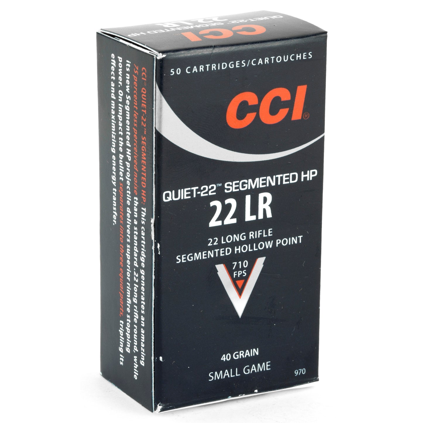 CCI Ammunition, Hunting, 22LR, 40 Grain, Segmented Hollow Point, 50 Round Box