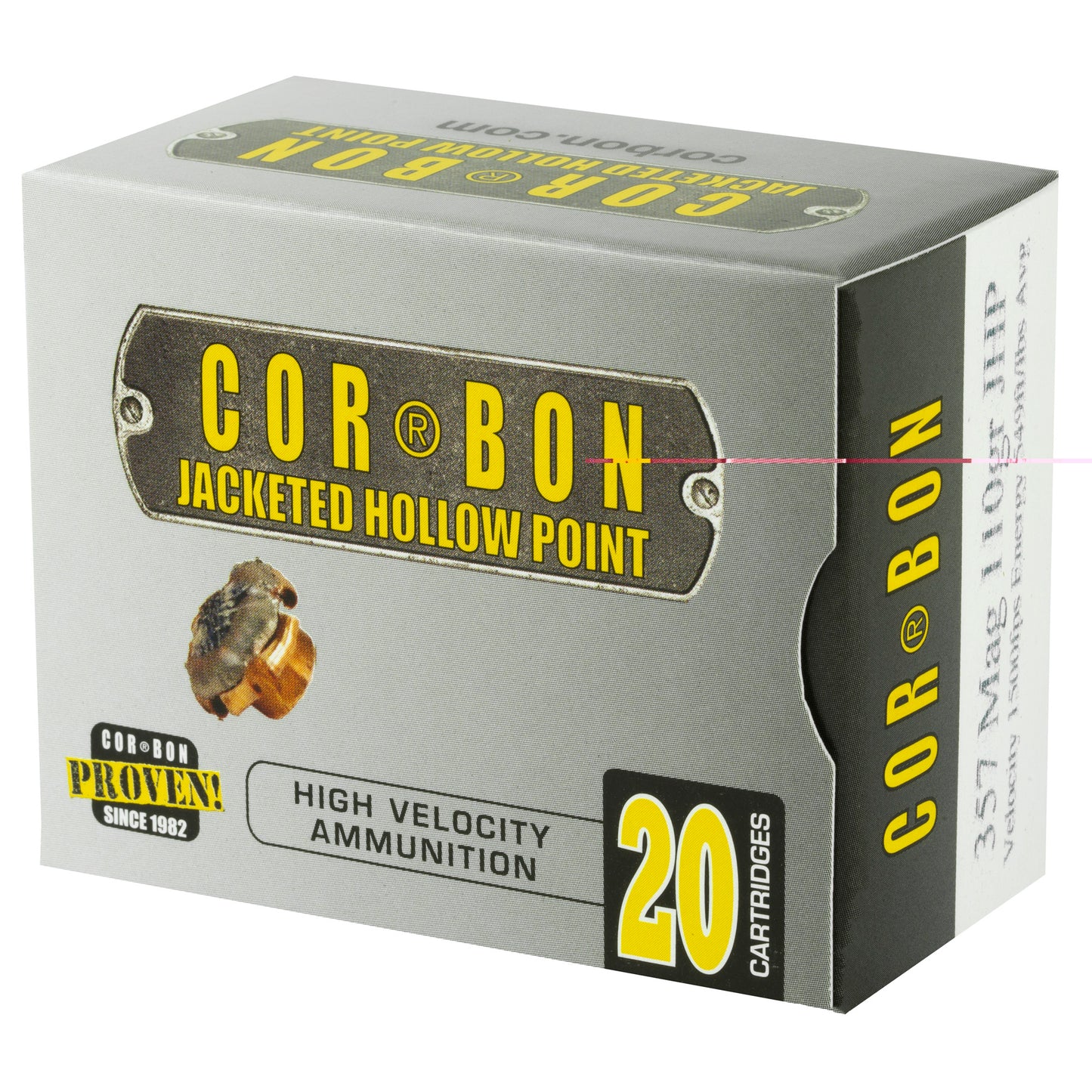 Corbon, .357 Magnum, 110grain, High Velocity Ammunition | Jacket Hollow Point, JHP | 20 Rounds per Box