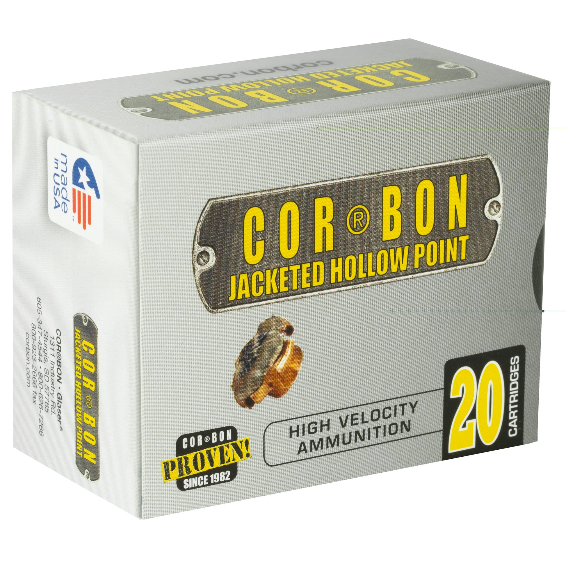 Corbon, .357 Magnum, 110grain, High Velocity Ammunition | Jacket Hollow Point, JHP | 20 Rounds per Box