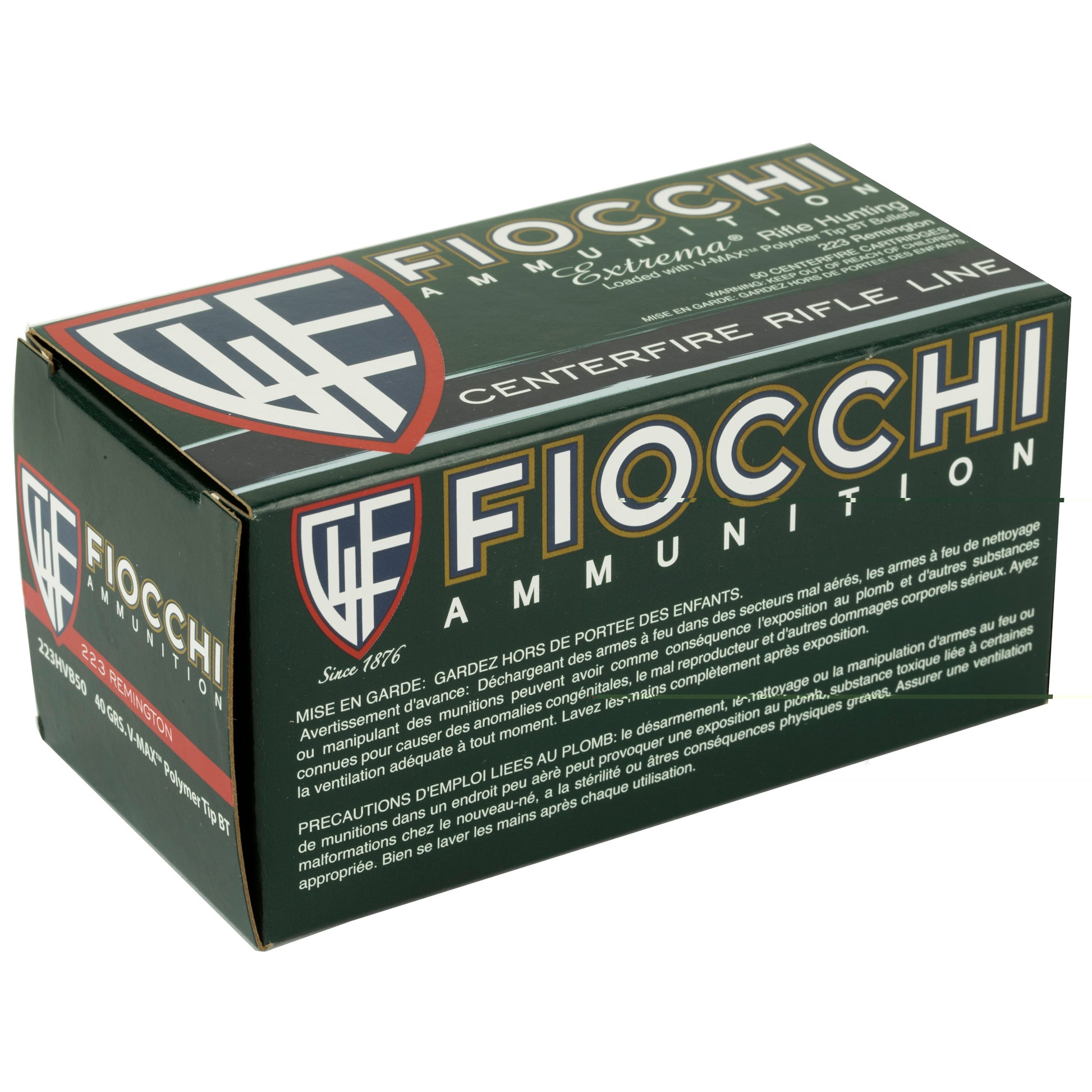 Fiocchi Ammunition, Rifle, 223 Remington, 40 Grain, V-Max, 50 Round Box