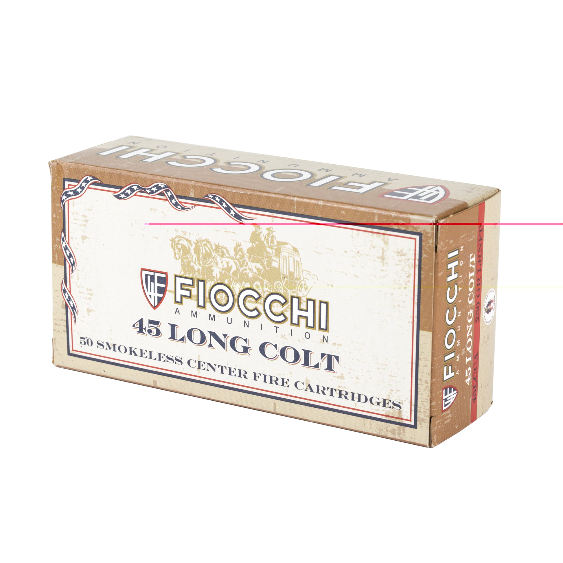 Fiocchi Ammunition, .45 Long Colt, Lead Round Nose Flat Point, LRNFP, 250 Grain, 50 Rounds per Box 