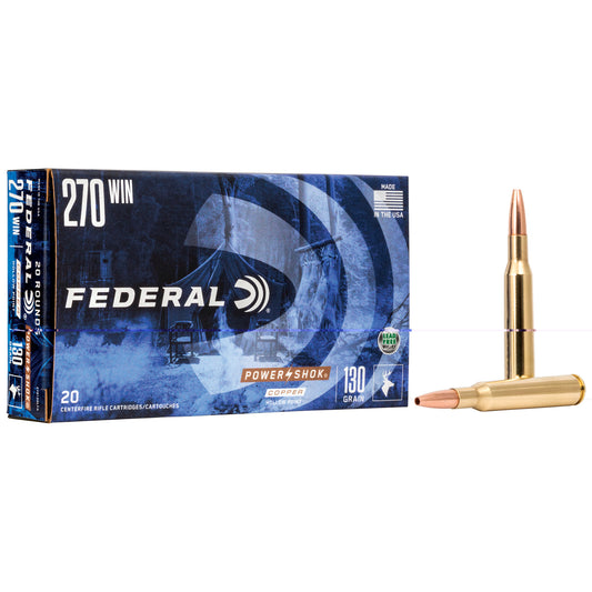 Federal, PowerShok, 270 Win, 130 Grain, Copper, Lead Free  (20 Round Box)