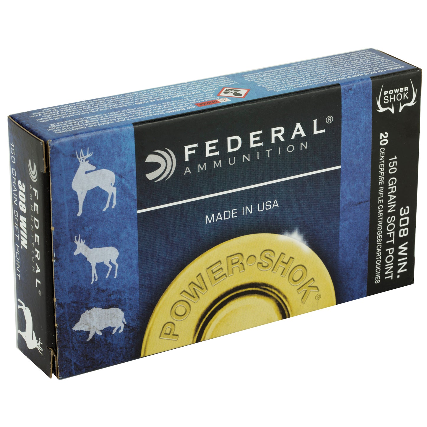 Federal, PowerShok, 308WIN, 150 Grain, Soft Point, 20 Round Box