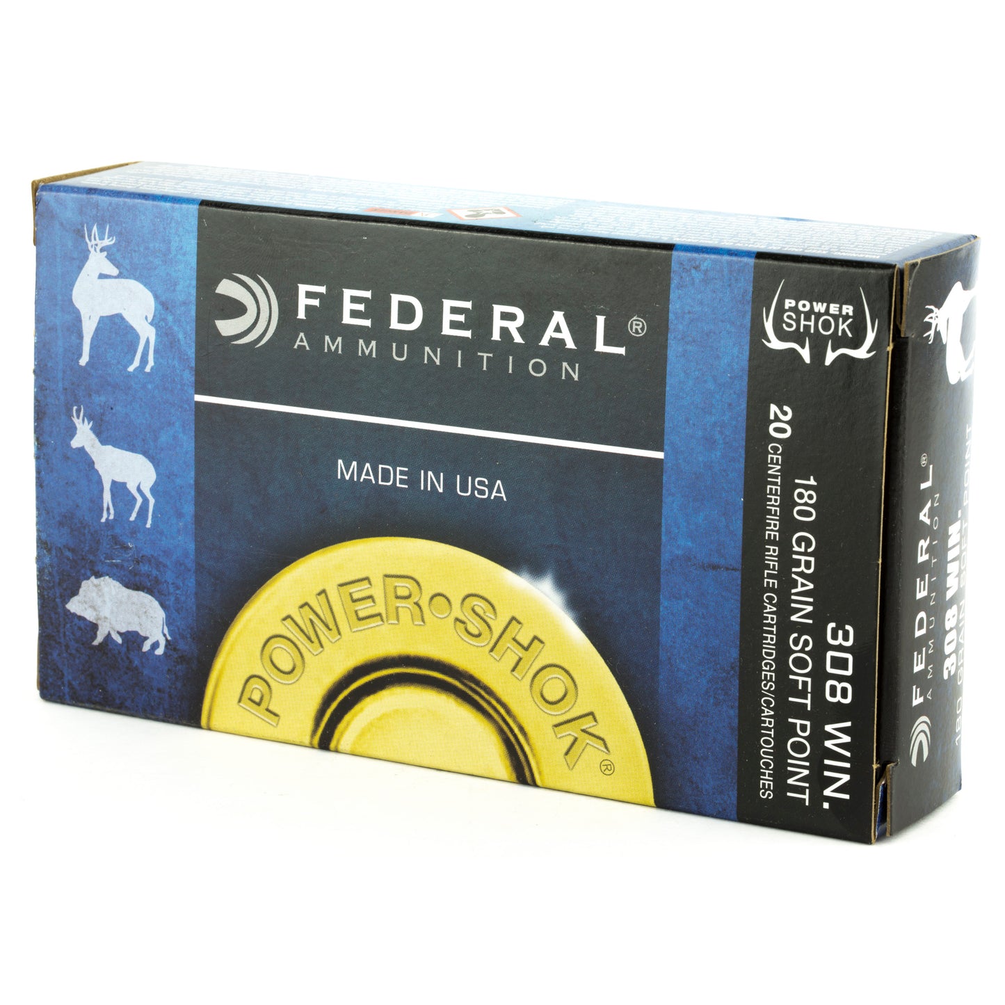 Federal, PowerShok, 308WIN, 180 Grain, Soft Point, 20 Round Box