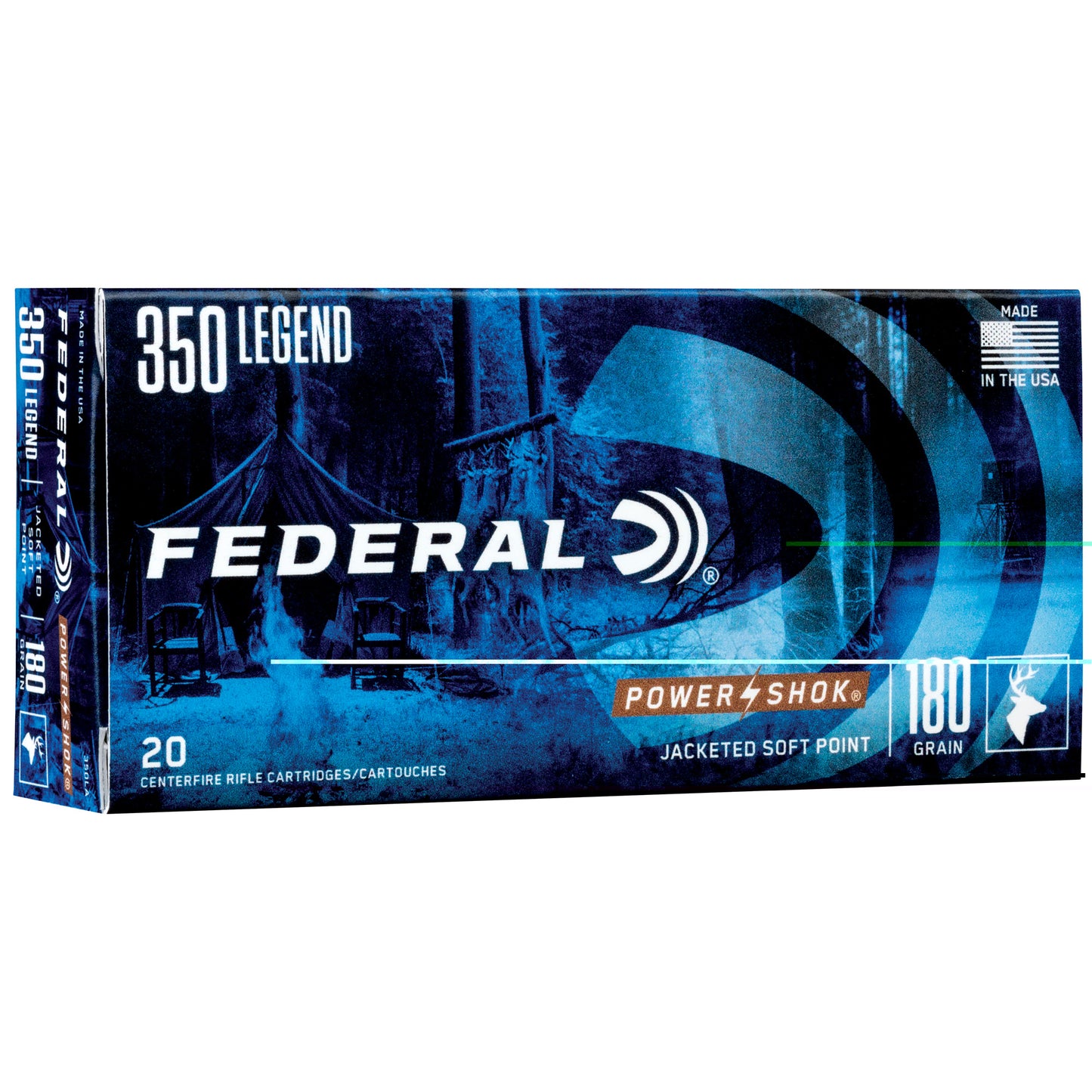 Federal PowerShok 350 Leg 180gr Jacketed Soft Point (20 Round Box)