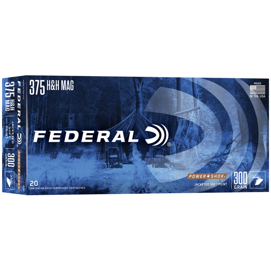 Federal, PowerShok, 375H&H, 300 Grain | SP |  (20 Round Box)