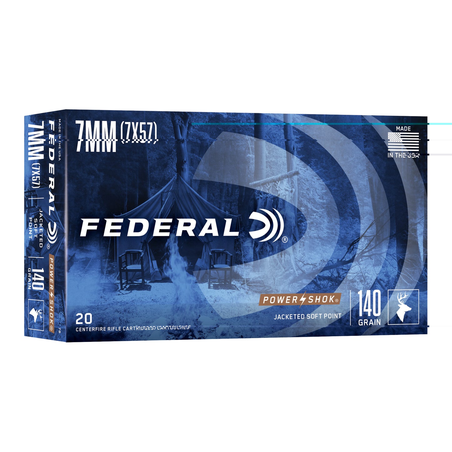 Fed PowerShok 7MM Mauser 140gr Sp 20/200