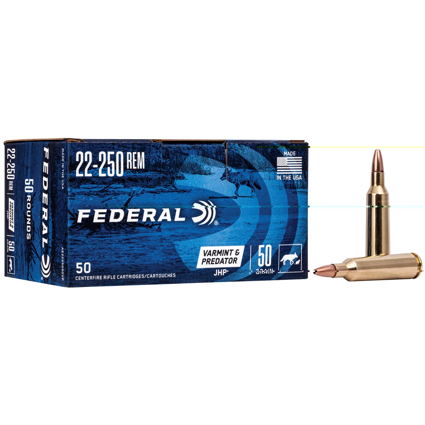 Fed Am Eagle V&p 22-250 50gr 50/250