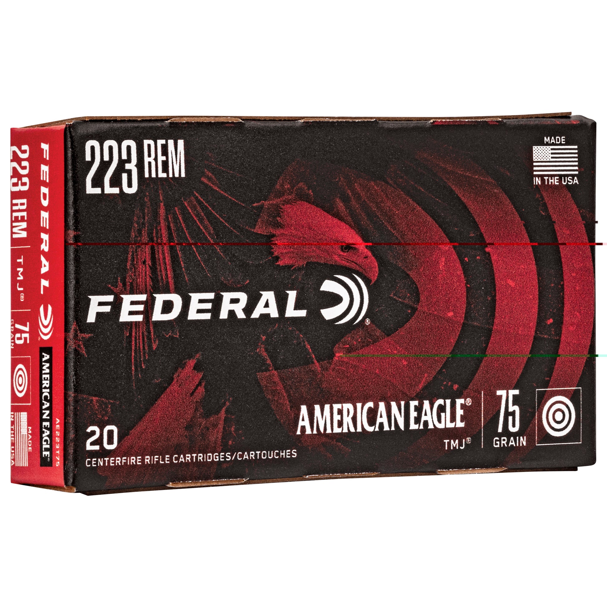 Federal, American Eagle, 223 Rem, 75Gr Total Metal Jacket, 20 Round Box