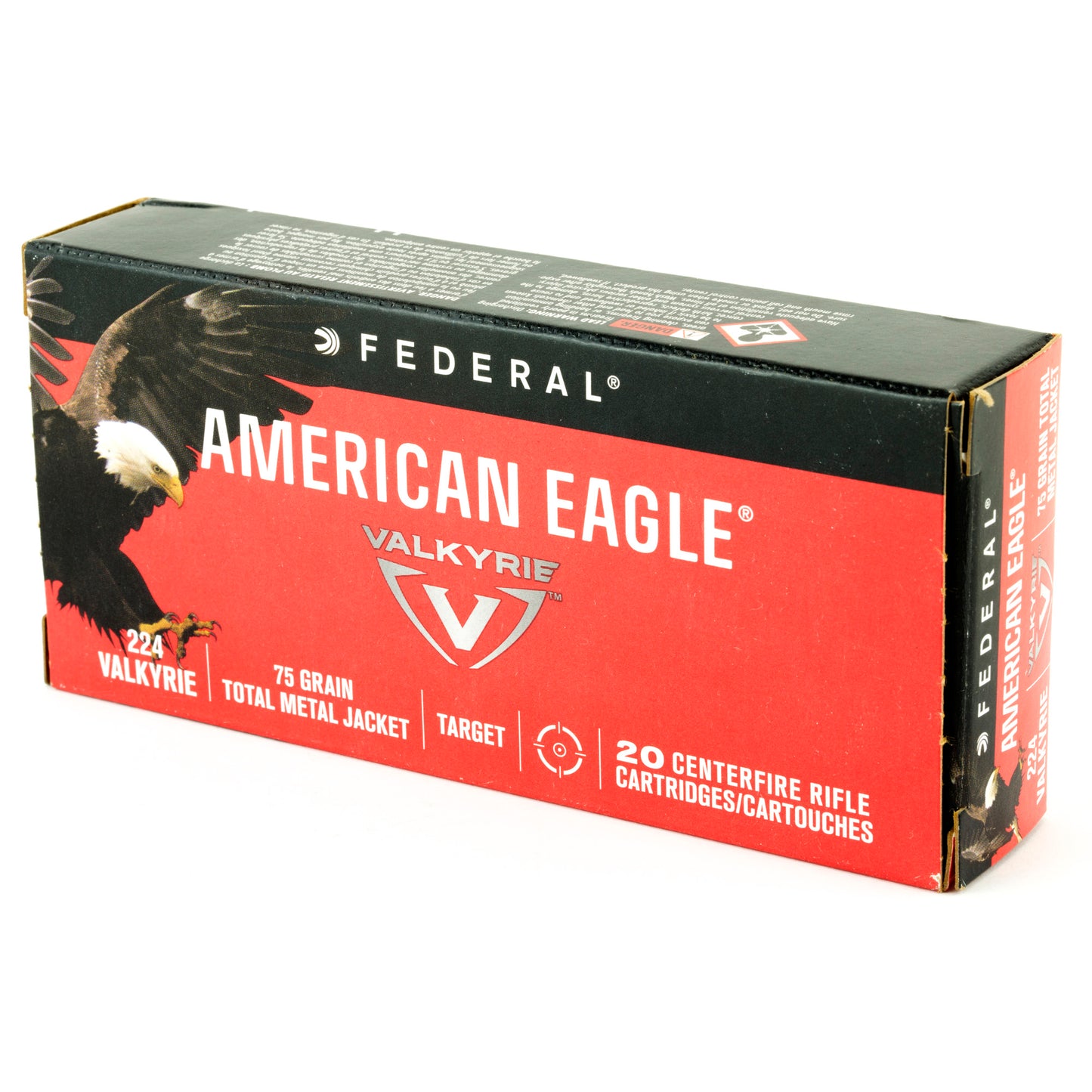 Federal, American Eagle, 224 Valkyrie, 75 Grain, Total Metal Jacket, (20 Round Box)