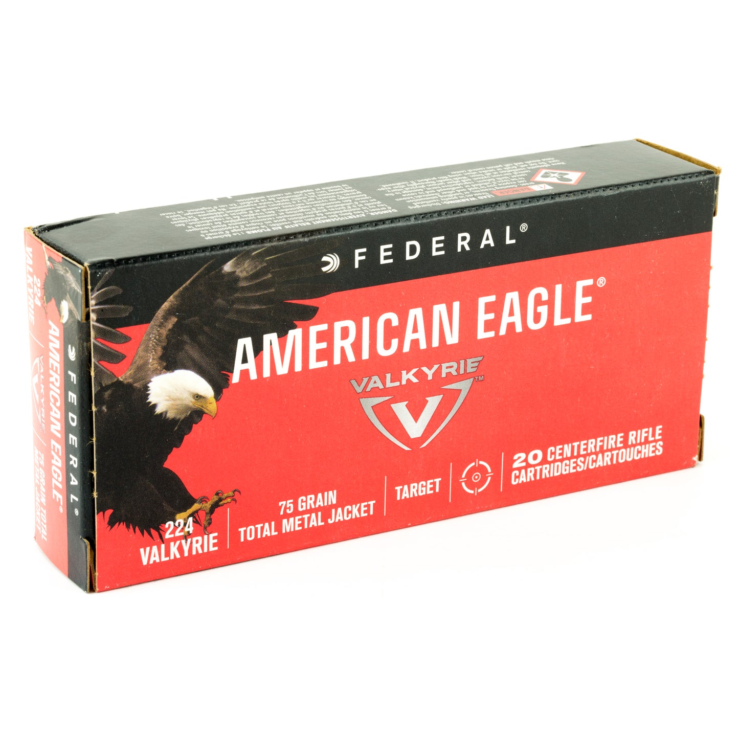 Federal, American Eagle, 224 Valkyrie, 75 Grain, Total Metal Jacket, (20 Round Box)